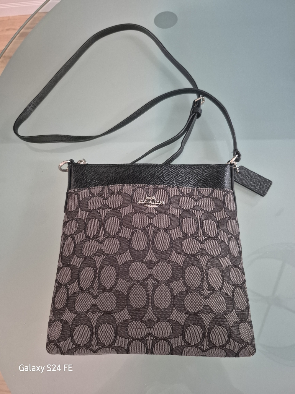 Coach Signature Crossbody Bag in Charcoal/Black